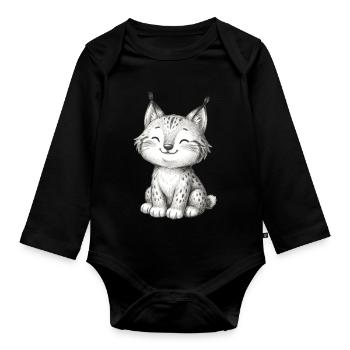 Luchsbaby - Baby Bio-Langarm-Body - Schwarz - Vorne