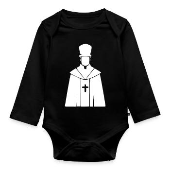 Priester Pfarrer Theologie Geschenk  - Baby Bio-Langarm-Body - Schwarz - Vorne