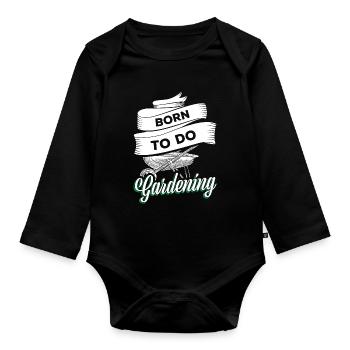 Gartenbau Gärtnern - Baby Bio-Langarm-Body - Schwarz - Vorne