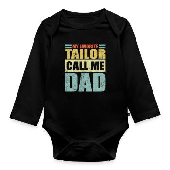 Vintage Mein Lieblingsschneider nennt mich Papa Vaters D - Baby Bio-Langarm-Body - Schwarz - Vorne