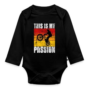 BMX is my passion Bike Bike - Organic Longsleeve Baby Bodysuit - black - Front
