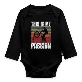 BMX is my passion Bike Bike - Organic Longsleeve Baby Bodysuit - black - Front