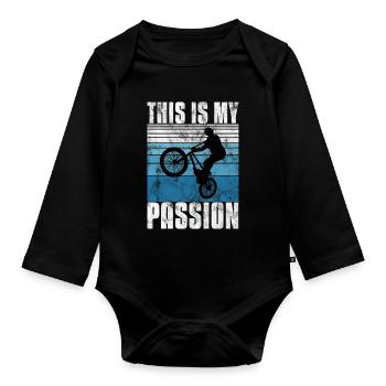 BMX is my passion Bike Bike - Organic Longsleeve Baby Bodysuit - black - Front