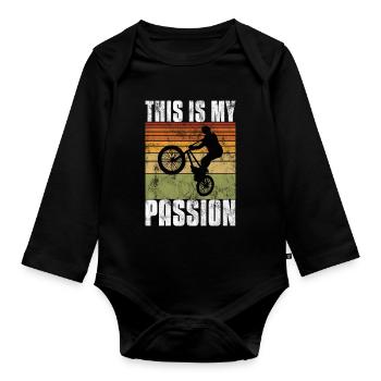 BMX is my passion Bike Bike - Organic Longsleeve Baby Bodysuit - black - Front