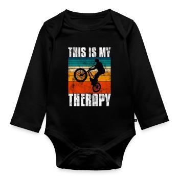 BMX is my Therapy Bike Bike - Organic Longsleeve Baby Bodysuit - black - Front