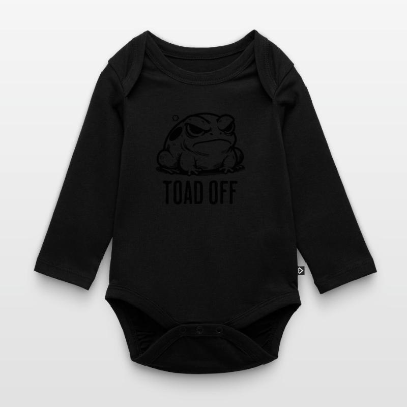 Vintage Frog Toad Meme Grumpy Frog Don't Toad Me Organic Longsleeve Baby Bodysuit