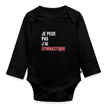 Ich kann keine Rhythmische Sportgymnastik haben - Baby Bio-Langarm-Body - Schwarz - Vorne