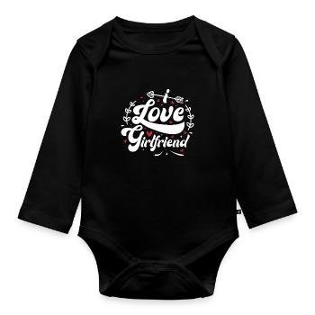 I Love My Girlfriend - Organic Longsleeve Baby Bodysuit - black - Front