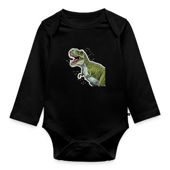 Tshirt Enfant T-Rex Dinosaure - Body Bébé bio manches longues - noir - Devant