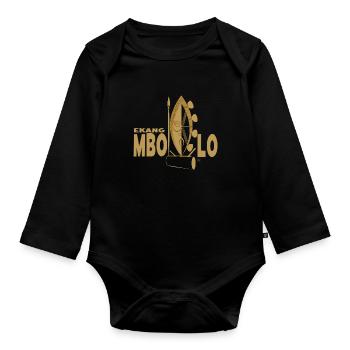EKANG MBOLO/OR - Body Bébé bio manches longues - noir - Devant
