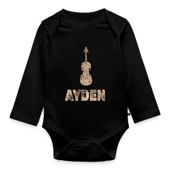Cello Ayden - Baby Bio-Langarm-Body - Schwarz - Vorne