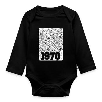 Année 1970 - Body Bébé bio manches longues - noir - Devant