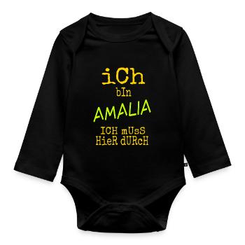 Amalia - Baby Bio-Langarm-Body - Schwarz - Vorne