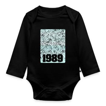 Numéro 1989 - Body Bébé bio manches longues - noir - Devant