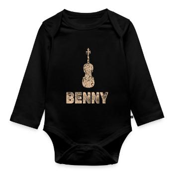 Benny als Bratsche - Baby Bio-Langarm-Body - Schwarz - Vorne
