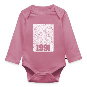 1991 - Organic Longsleeve Baby Bodysuit - mauve - Front