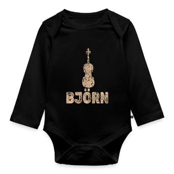 Bratsche Björn - Baby Bio-Langarm-Body - Schwarz - Vorne