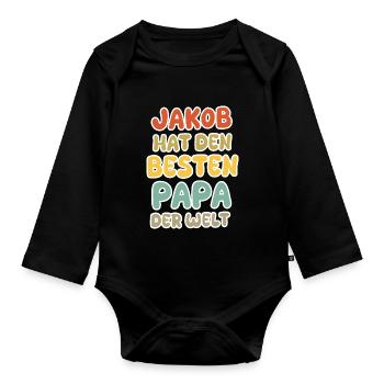Cadeau pour Jacob - Body Bébé bio manches longues - noir - Devant