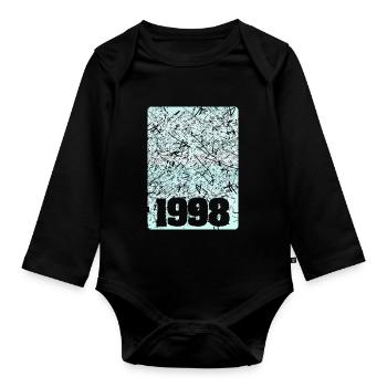 1998 figure - Organic Longsleeve Baby Bodysuit - black - Front