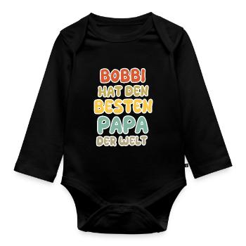 Bobbi as a baby - Organic Longsleeve Baby Bodysuit - black - Front