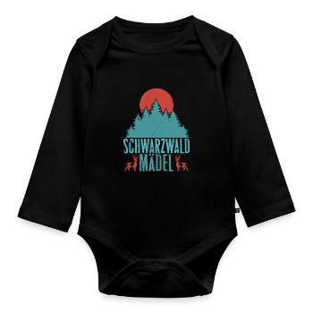 Schwarzwald Schwarzwaldmädel Bollenhut Damen - Baby Bio-Langarm-Body - Schwarz - Vorne
