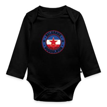 Jugoslavija Yougoslavie Jugo Tito SFRJ Jugoslawien - Body Bébé bio manches longues - noir - Devant