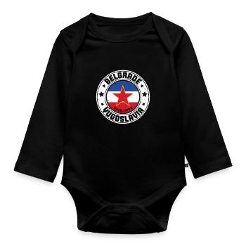Jugoslavija Yougoslavie Jugo Tito SFRJ Jugoslawien - Body Bébé bio manches longues - noir - Devant