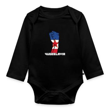 Jugoslavija Yugoslavia Jugo Tito SFRJ Jugoslawien - Organic Longsleeve Baby Bodysuit - black - Front