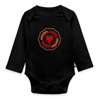Republic of Albania Albania Shqipëria Tirana Albanians - Organic Longsleeve Baby Bodysuit - black - Front