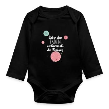 Sort de couture - Body Bébé bio manches longues - noir - Devant