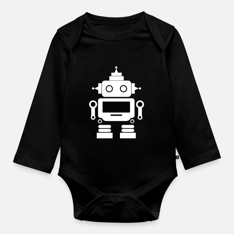 Robots - Body Bébé bio manches longues - noir