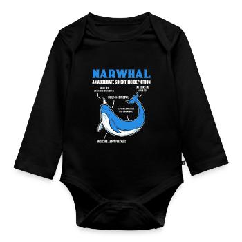 Scientific presentation Marine biologist Gesche - Organic Longsleeve Baby Bodysuit - black - Front