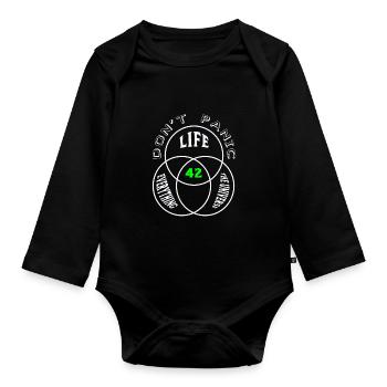 Dont Panic - Baby Bio-Langarm-Body - Schwarz - Vorne