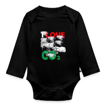 I love Co2 - Organic Longsleeve Baby Bodysuit - black - Front