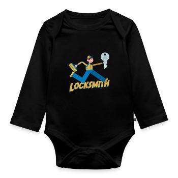 Serrurerie Clé de serrurier - Body Bébé bio manches longues - noir - Devant