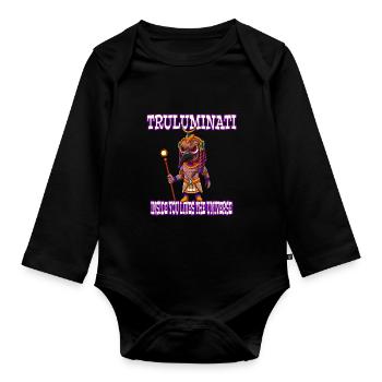 Truluminati Egypt Egyptian Pyramid Pharaoh Temple - Organic Longsleeve Baby Bodysuit - black - Front