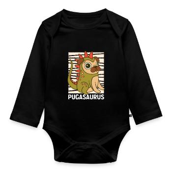 Cadeau - Carlin Carlin amoureux des chiens Pugasaurus - Body Bébé bio manches longues - noir - Devant