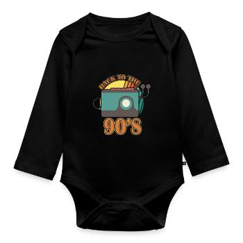 Walkman - gaveide - Økologisk langermet baby-body - svart - Foran