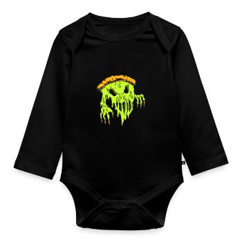 Horror Pizza - Baby Bio-Langarm-Body - Schwarz - Vorne