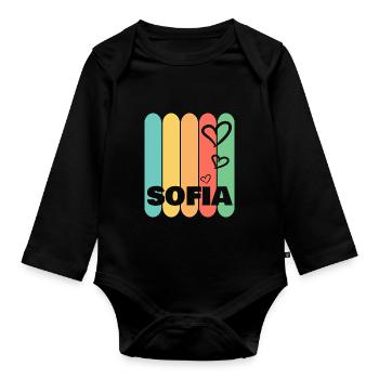 Heart Sofia - Organic Longsleeve Baby Bodysuit - black - Front