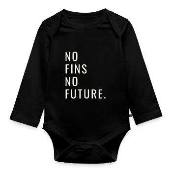 No Fins No Future Safe Sharks - Baby Bio-Langarm-Body - Schwarz - Vorne