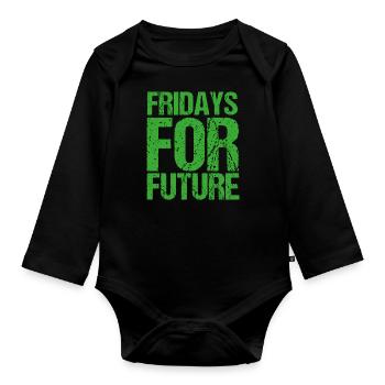 Vendredis pour le futur - Body Bébé bio manches longues - noir - Devant