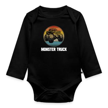 MONSTERTRUCK - Baby Bio-Langarm-Body - Schwarz - Vorne
