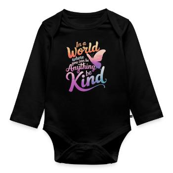 Butterfly Monarch Butterfly Colorful Butterflies - Organic Longsleeve Baby Bodysuit - black - Front
