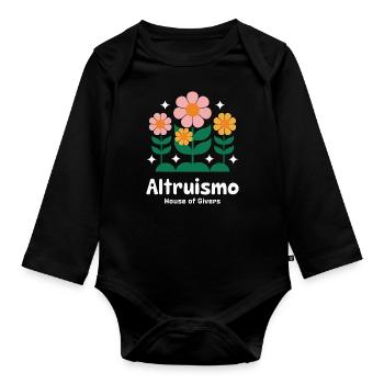 Altruisme Don désintéressé Donner d’école - Body Bébé bio manches longues - noir - Devant