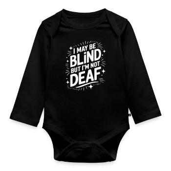Blinde Blindheit Sehbehinderte Menschen - Baby Bio-Langarm-Body - Schwarz - Vorne