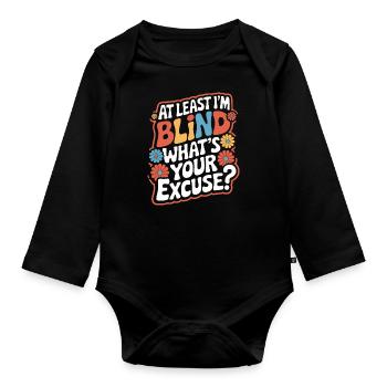 Aveugle Personnes malvoyantes - Body Bébé bio manches longues - noir - Devant