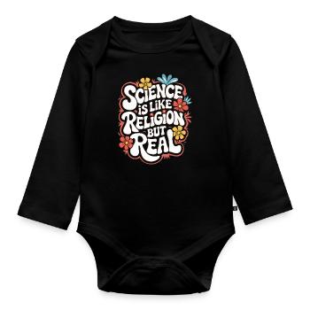 Atheism, Atheist, Anti-Religion, Agnostic - Organic Longsleeve Baby Bodysuit - black - Front