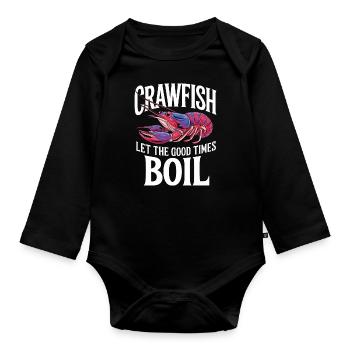 Homards, crabes, crevettes, fruits de mer - Body Bébé bio manches longues - noir - Devant