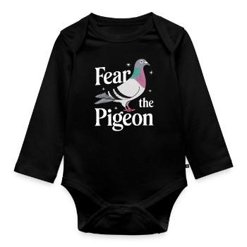 Pigeon Pigeons Animal Oiseau - Body Bébé bio manches longues - noir - Devant